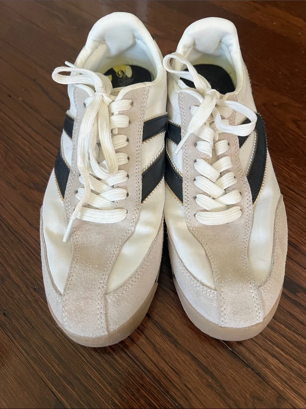 Women’s White and Black Tretorn Trainer Sneakers